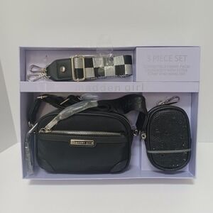 Madden Girl 3 PIece Gift Set‎ Convertible Fanny Pack Crossbody with Strap NIB